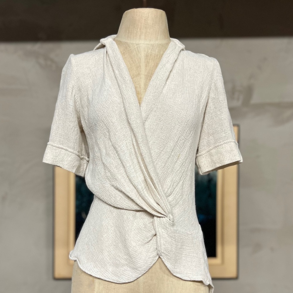 Zara asymmetrical short sleeve top